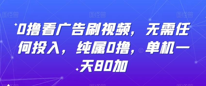 0撸看广告刷视频，无需任何投入，纯属0撸，单机一天80加-卿云社