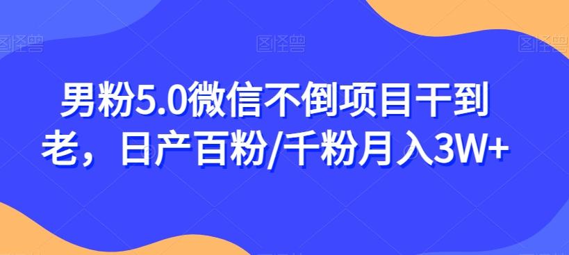 男粉5.0微信不倒项目干到老，日产百粉/千粉月入3W+【揭秘】-卿云社
