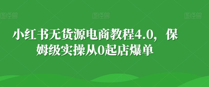 小红书无货源电商教程4.0，保姆级实操从0起店爆单【拆解】-卿云社