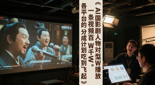 AI三国影视剧人物对口型唱歌玩法，一条视频百W千W播放，各平台的分成计划吃到飞起-卿云社
