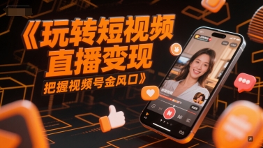 玩转短视频直播变现，把握视频号金风口-卿云社