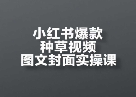 小红书爆款种草视频图文封面实操课，​开店、选品、引流、变现全流程-卿云社