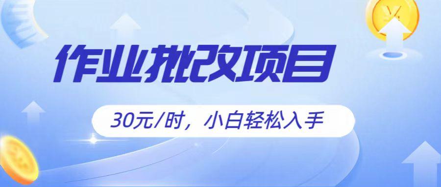 作业批改项目30元/时，简单小白轻松入手，非常适合兼职-卿云社