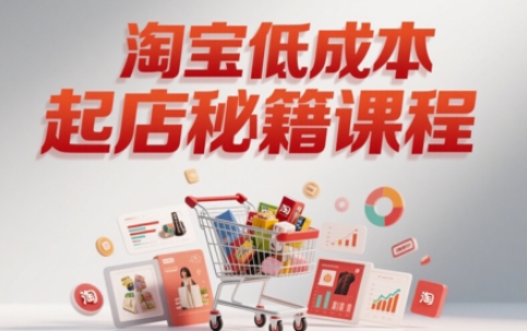 淘宝低成本起店系统课，助你快速起店，实现弯道超车-卿云社