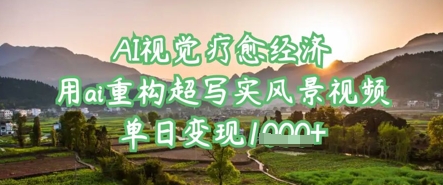 AI视觉疗愈经济：用ai重构超写实风景视频，单日变现多张-卿云社