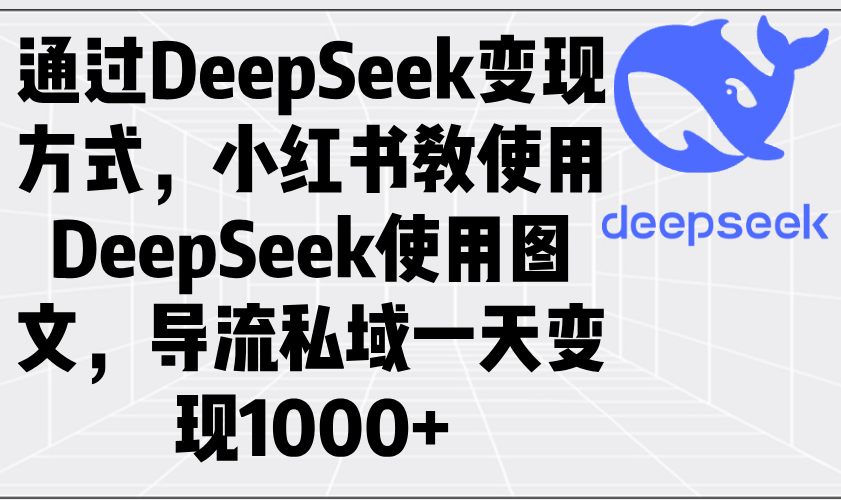 通过DeepSeek变现方式，小红书教使用DeepSeek图文，导流私域一天变现1000+-卿云社