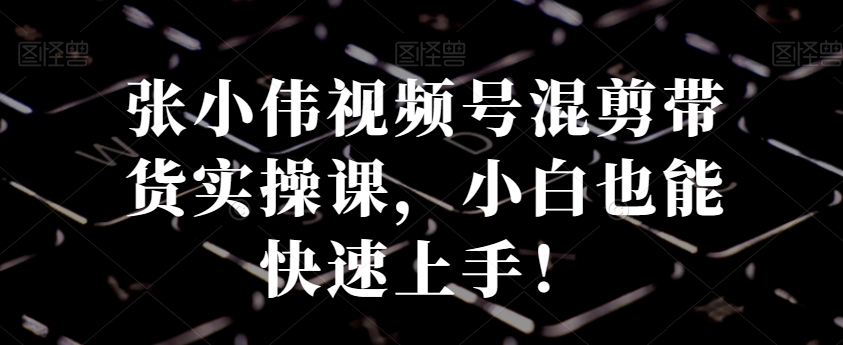 张小伟视频号混剪带货实操课，小白也能快速上手！-卿云社