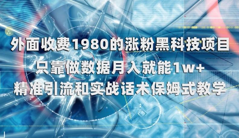 外面收费1980的涨粉黑科技项目，只靠做数据月入就能1w+【揭秘】-卿云社