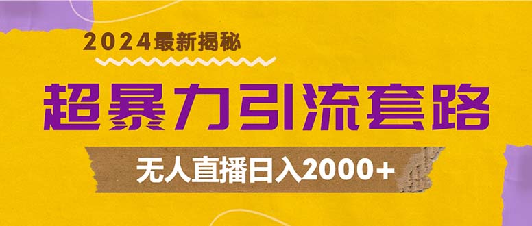 超暴力引流套路，无人直播日入2000+-卿云社