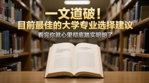 付费文章：一文道破！目前最佳的大学专业选择建议，看完你就心里彻底踏实明朗了-卿云社
