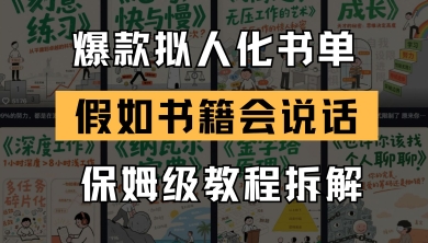 最新爆款拟人化书单玩法，假如书籍会说话，保姆级教程-卿云社