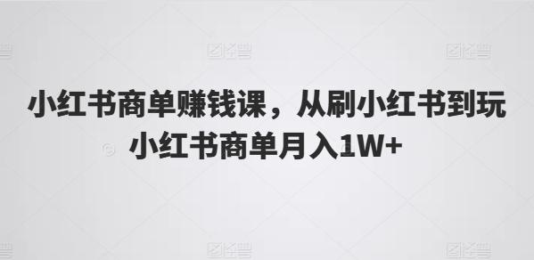 小红书商单赚钱课，从刷小红书到玩小红书商单月入1W+-卿云社