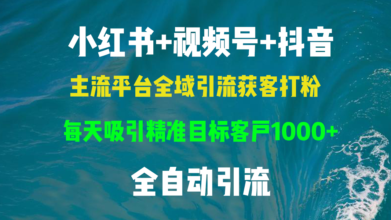 小红书，视频号，抖音主流平台全域引流获客打粉，每天吸引精准目标客户…-卿云社