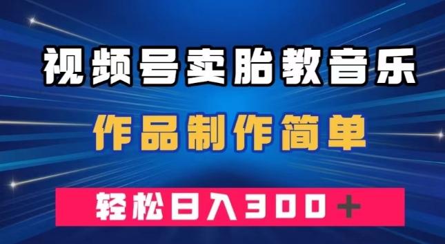 视频号卖胎教音乐，作品制作简单，一单49，轻松日入300＋-卿云社