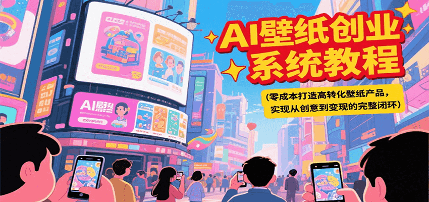 AI壁纸创业系统教程，零成本打造高转化壁纸产品，实现从创意到变现的完整闭环-卿云社