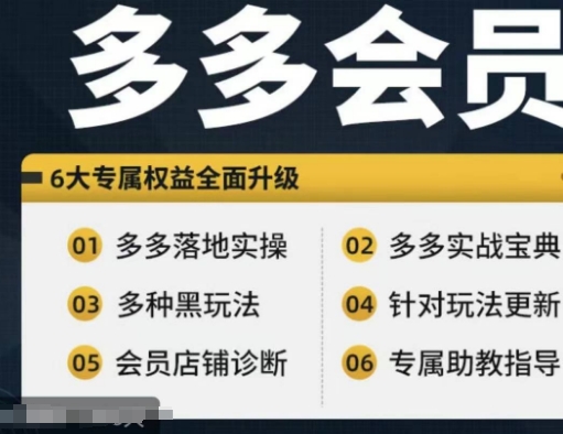 拼多多会员，拼多多实战宝典+实战落地实操，从新手到高阶内容全面覆盖-卿云社