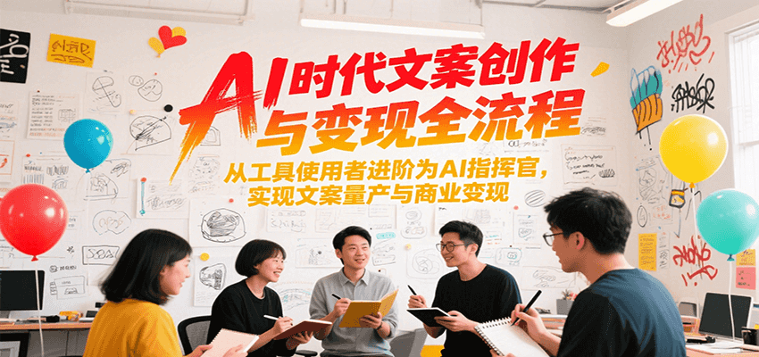 AI时代文案创作与变现全流程，从工具使用者进阶为AI指挥官，实现文案量产与商业变现-卿云社