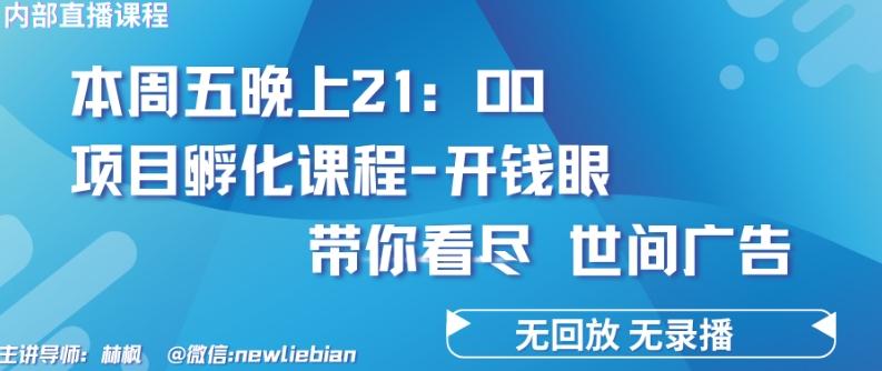 4.26日内部回放课程《项目孵化-开钱眼》赚钱的底层逻辑【揭秘】-卿云社