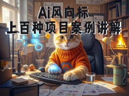 Ai风向标-附100种项目案例玩法-0基础小白到大神ai视频商业应用教学-卿云社