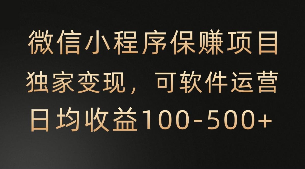 微信小程序，腾讯保赚项目，可软件自动运营，日均100-500+收益有保障-卿云社