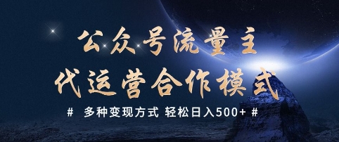 公众号流量主代运营  多种变现方式 轻松日入5张【揭秘】-卿云社