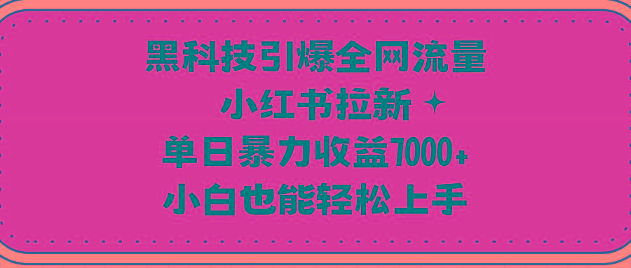 (9679期)黑科技引爆全网流量小红书拉新，单日暴力收益7000+，小白也能轻松上手-卿云社