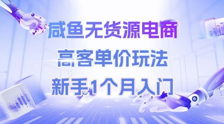 咸鱼无货源电商，高客单价玩法，新手1个月入门-卿云社
