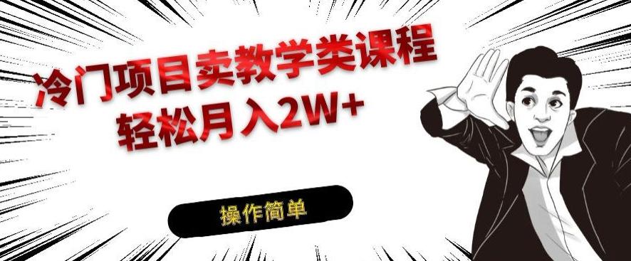 冷门项目卖教学类课程，轻松月入2W+-卿云社