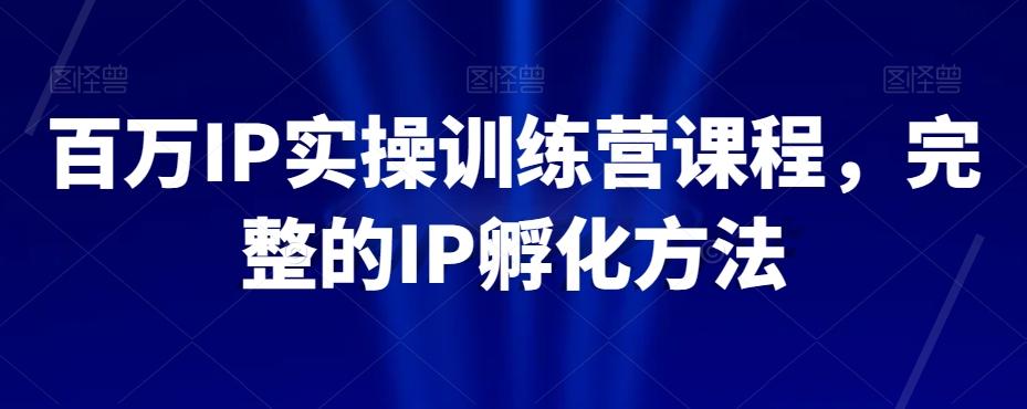 百万IP实操训练营课程，完整的IP孵化方法-卿云社