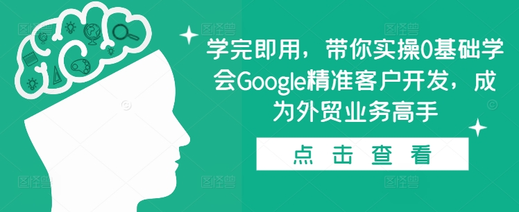 学完即用，带你实操0基础学会Google精准客户开发，成为外贸业务高手-卿云社