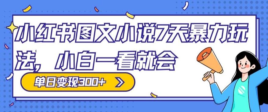 小红书图文小说7天暴力玩法，小白一看就会，单日变现300+-卿云社