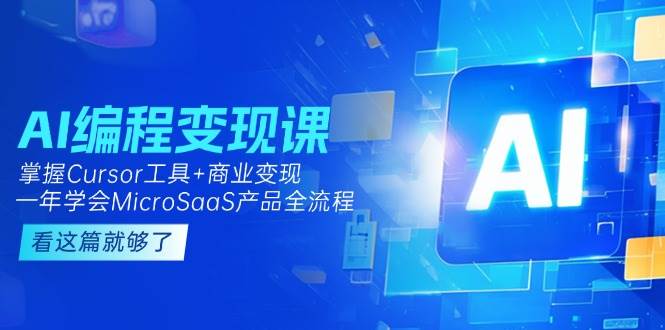 AI编程变现课：掌握Cursor工具+商业变现，一年学会MicroSaaS产品全流程-卿云社