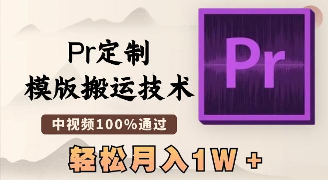 最新Pr定制模版搬运技术，中视频100%通过，几分钟一条视频，轻松月入1W＋【揭秘】-卿云社