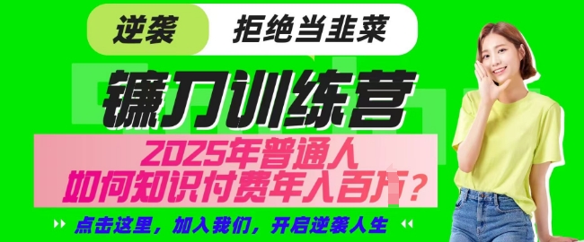 【网创项目终点站-镰刀训练营超级IP合伙人】25年普通人如何通过知识付费实现逆袭【揭秘】-卿云社