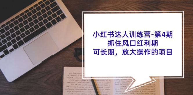 小红书达人训练营第4期：抓住风口红利期，可长期，放大操作的项目-卿云社