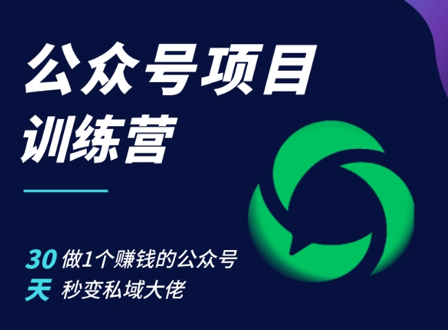 公众号项目训练营，30天做1个赚钱的公众号，秒变私域大佬-卿云社