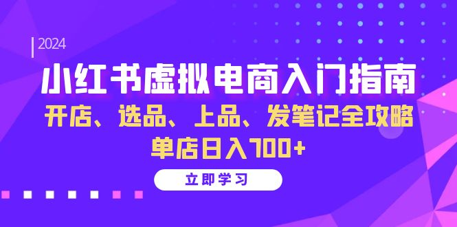 小红书虚拟电商入门指南：开店、选品、上品、发笔记全攻略 单店日入700+(更新)-卿云社