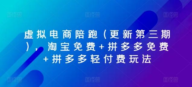 虚拟电商陪跑(更新第三期)，淘宝免费+拼多多免费+拼多多轻付费玩法-卿云社