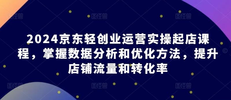 2024京东轻创业运营实操起店课程，掌握数据分析和优化方法，提升店铺流量和转化率-卿云社