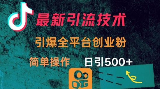 最新引流方法，引爆全平台的一个创业粉，简单操作日引300+-卿云社
