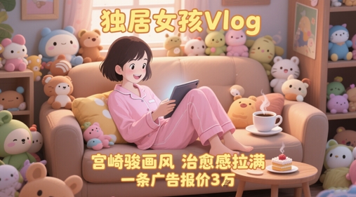 单个账号涨粉71W！用AI制作独居女孩Vlog，宫崎骏画风，治愈感拉满，一条广告报价3W-卿云社