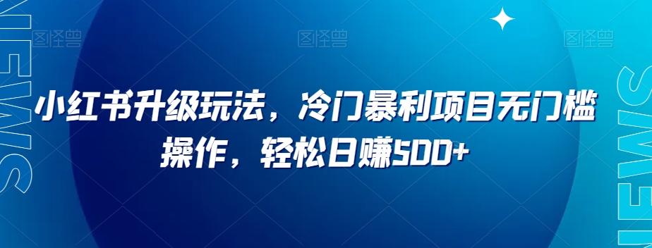 小红书升级玩法，冷门暴利项目无门槛操作，轻松日赚500+【揭秘】-卿云社