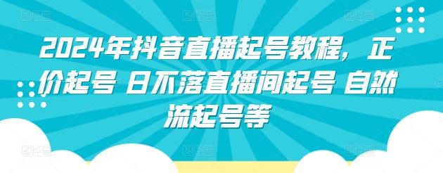 2024年抖音直播起号教程，正价起号 日不落直播间起号 自然流起号等-卿云社