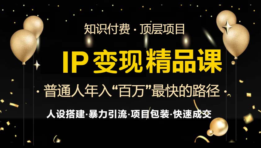 IP变现最新精品课程，知识付费全流程+最强引流术+小白避坑指南-卿云社