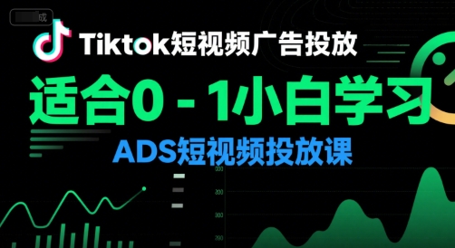 Tiktok短视频广告投放，适合0-1小白学习ADS短视频投放课-卿云社