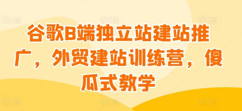 谷歌B端独立站建站推广，外贸建站训练营，傻瓜式教学-卿云社