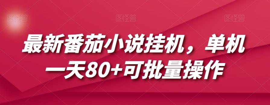 最新番茄小说挂机，单机一天80+可批量操作【揭秘】-卿云社